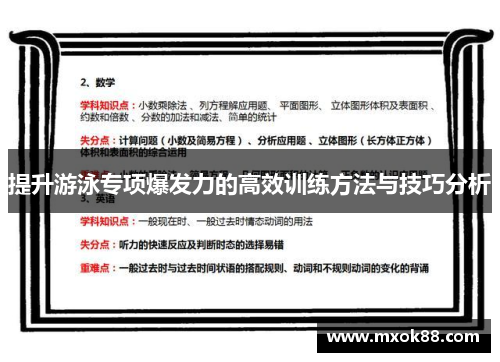 提升游泳专项爆发力的高效训练方法与技巧分析